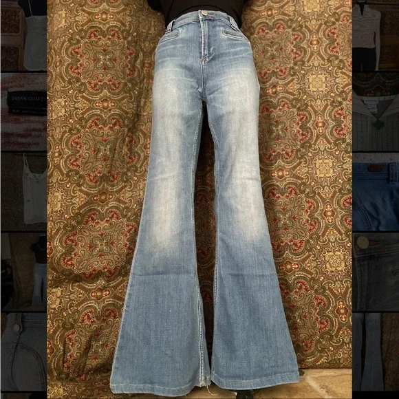 Authentic Bell Bottom Dittos. Light wash denim. - Picture 2 of 4